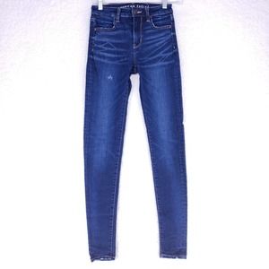 American Eagle Super Stretch Hi-Rise Jegging Women Size 0 Denim Casual Pants